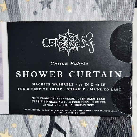 NWT Halloween Spooky Graveyard Scene Shower Curtain Halloween Decor - Picture 3 of 3